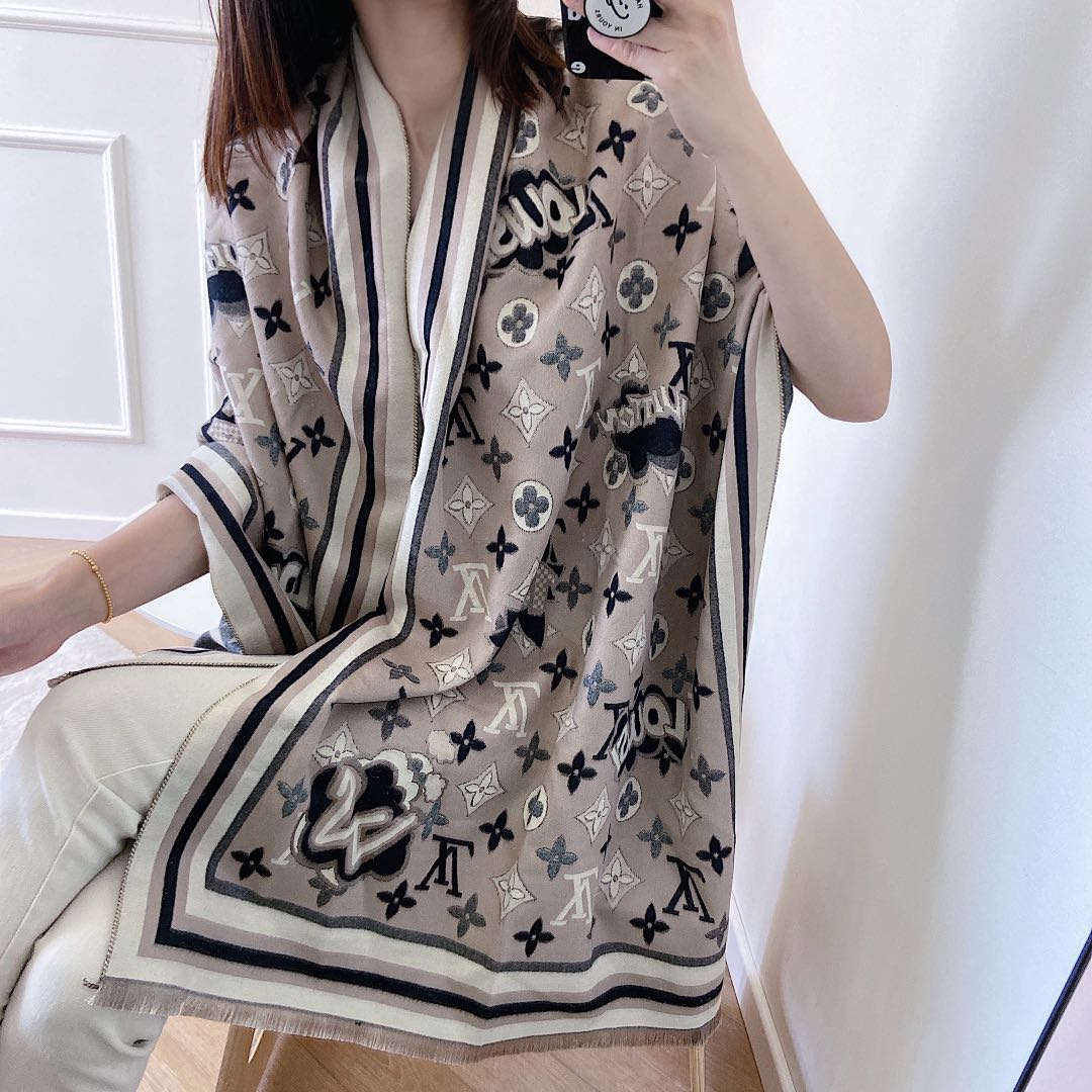 Statement Monogram Jacquard Scarf Shawl