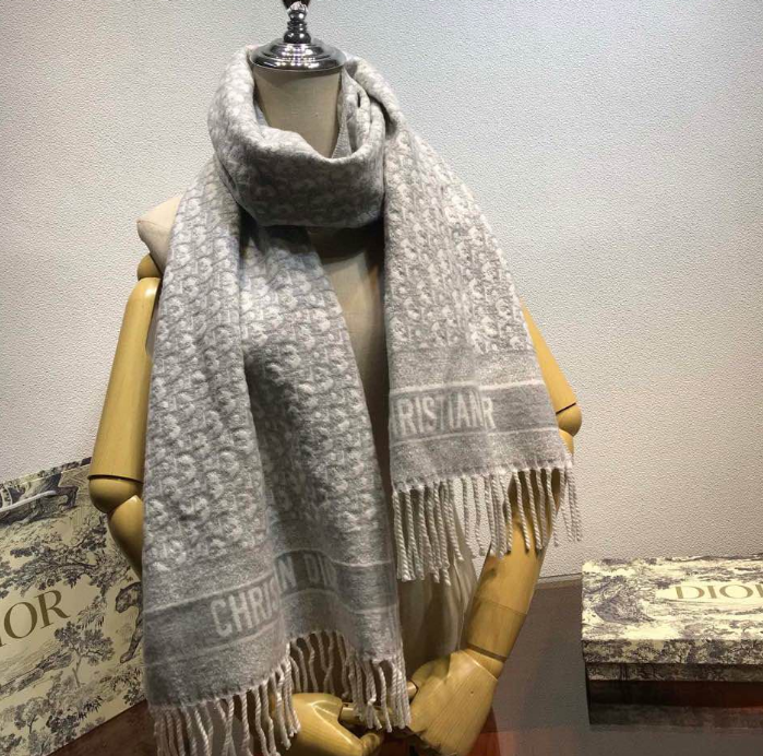 Versatile Monogram Jacquard Fringe Scarf