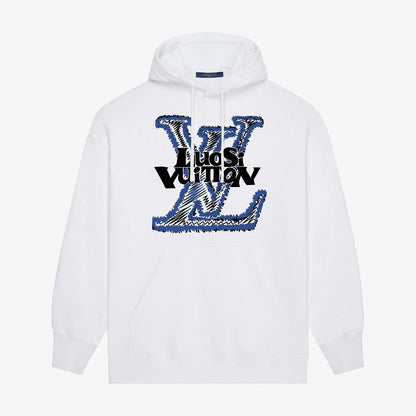 Blue Classic Print Hoodie