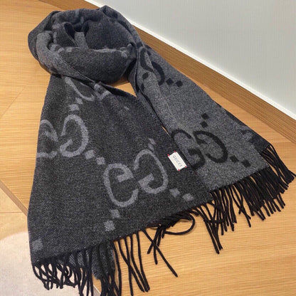 Classic Large Letter Jacquard Cashmere Scarf