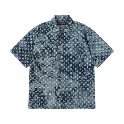 Presbyopic Print Denim Shirt