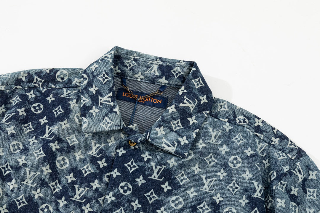 Presbyopic Print Denim Shirt